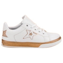 Sportschuhe für Damen weiß gelb