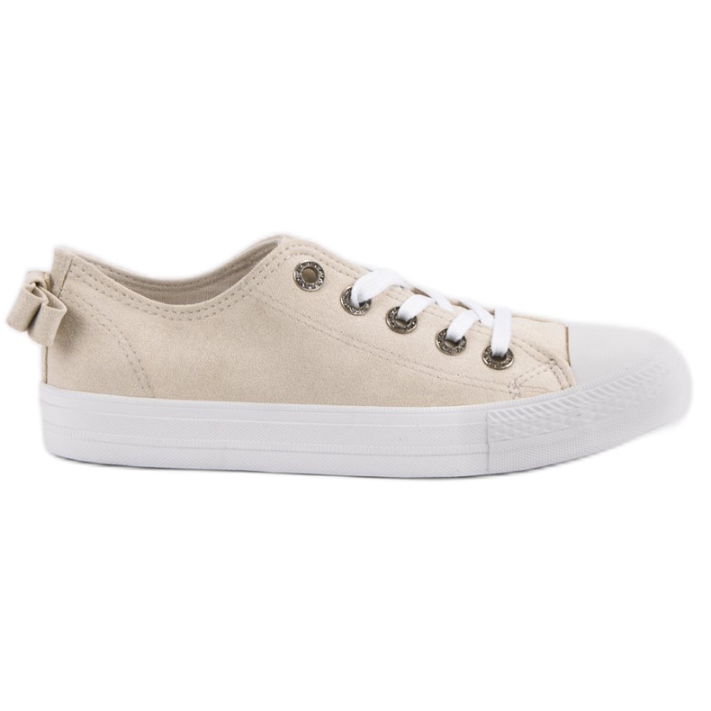 Beige niedrige Sneakers