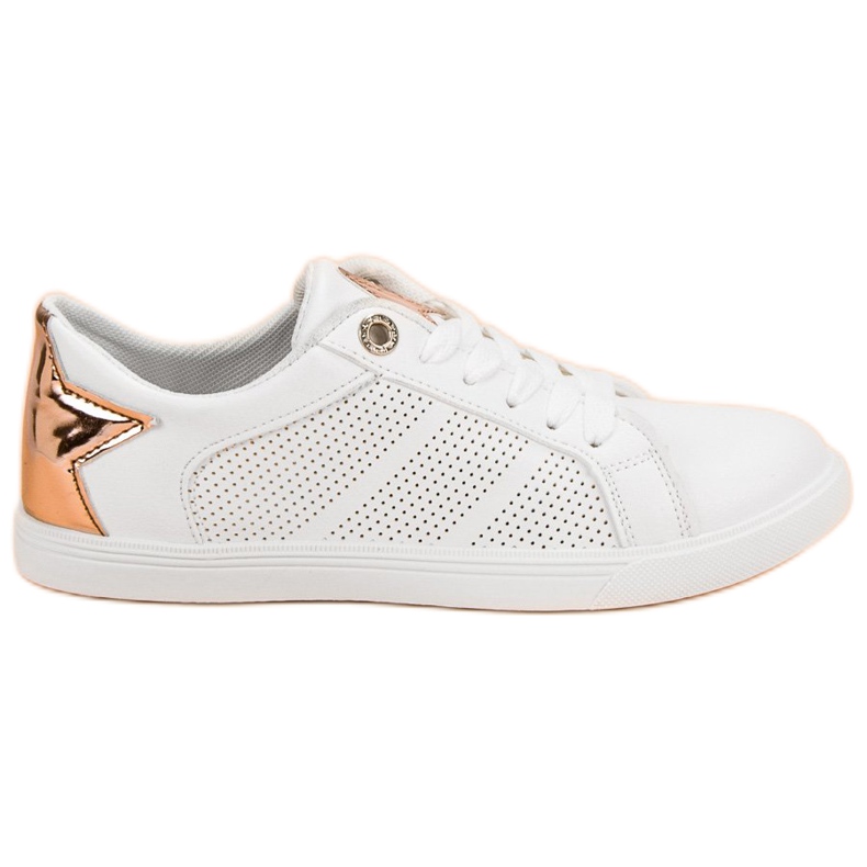 Niedrige Sportschuhe weiß gelb