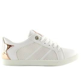 Sneaker mit weißem Stern A6213 WEISS / CHAMPAGNER