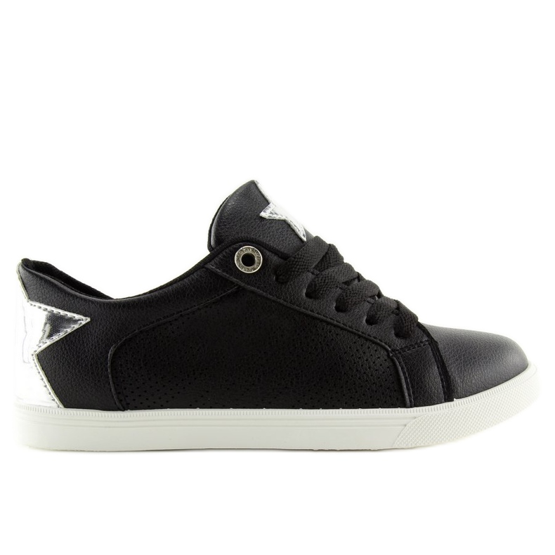 Schwarze Sneaker mit Stern A6213 Schwarz