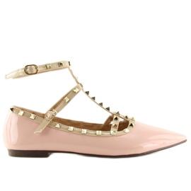 Ballerinas mit rosa Nieten 127-12 Rosa