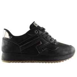 Schwarz KB-091 Schwarze Sportschuhe