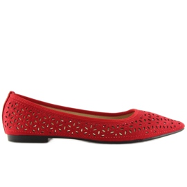 Rote durchbrochene Ballerinas 127-25 Rot