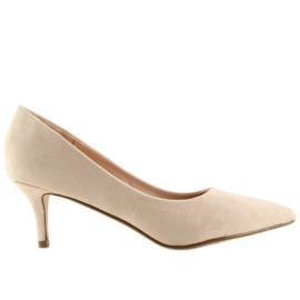 Pumps mit niedrigem Absatz beige P-6377 Beige