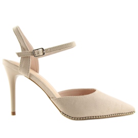 Beige Sandalen mit hohem Absatz J1126-1 Beige