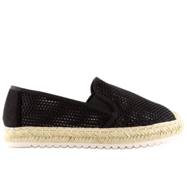 Schwarze Damen Espadrilles 6602 Schwarz