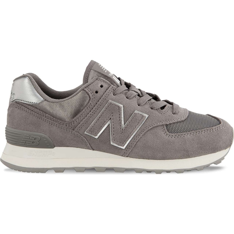 New Balance Wl574mms Satin Marblehead Tab mit metallischem Silber grau