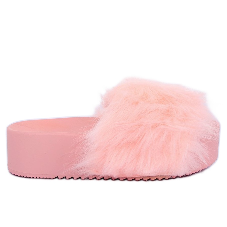 Rosa CK77P Rosa Hausschuhe mit Fell