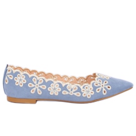 LT99P Blaue durchbrochene Ballerinas