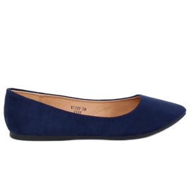Ballerinas Mandel marineblaue Zehen WD39P Navy navy blau