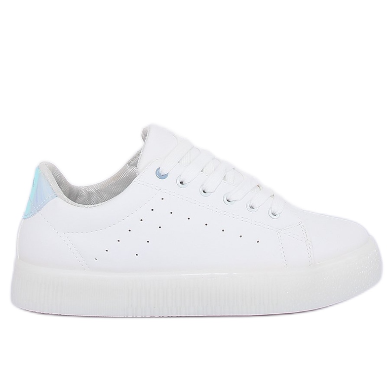 Weiße LA38P Weiße Sneakers auf hoher Sohle blau