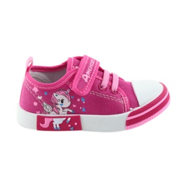 American Club rosa Kinder-Sneaker mit Klettverschluss 28/19