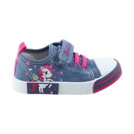 American Club blaue Kindersneaker mit Klettverschluss 28/19 rosa