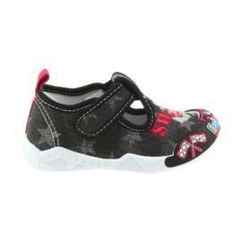 American Club schwarze Kindersneaker mit Klettverschluss 26/19 grau rot