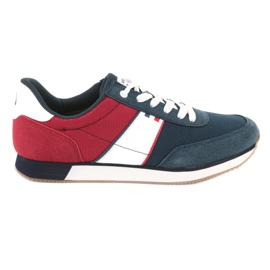 American Club FH07 Herren Sportschuhe weiß rot marineblau
