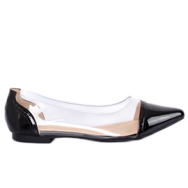 Schwarze transparente Ballerinas N18-292 Schwarz