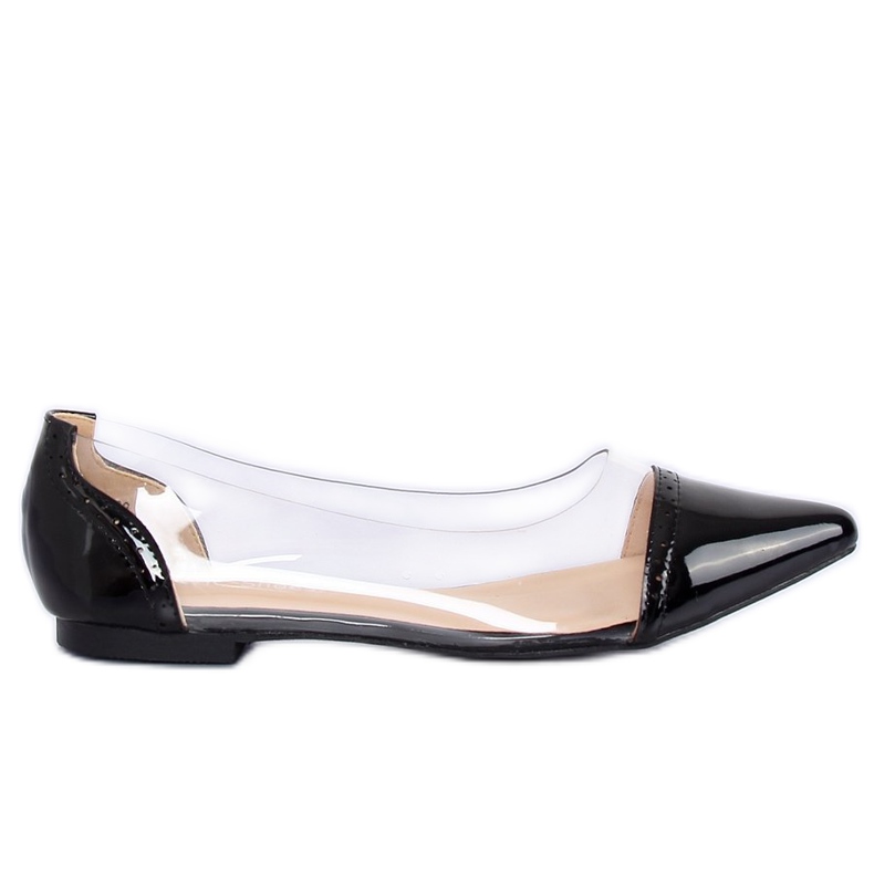 Schwarze transparente Ballerinas N18-292 Schwarz