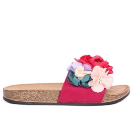 Rosa Damen-Pantoffeln P-848 Fuchsia mehrfarbig