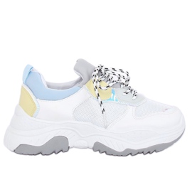 Weiß-blaue Sportschuhe B0-63 WEISS / BLAU