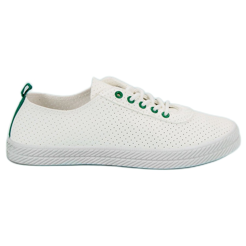 Kylie Durchbrochene gebundene Turnschuhe weiß