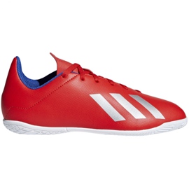 Hallenschuhe adidas X 18.4 In Jr BB9410 mehrfarbig rot