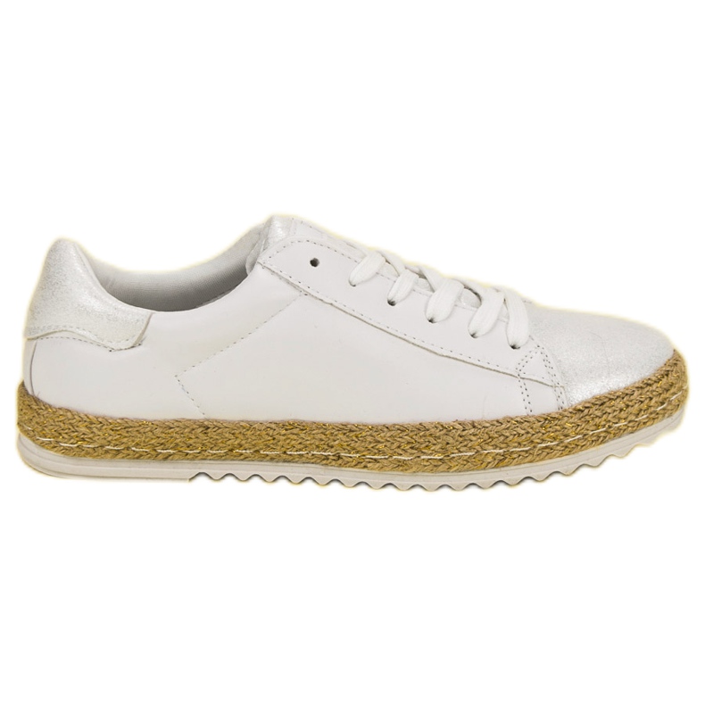 Gebundene Espadrilles weiß grau