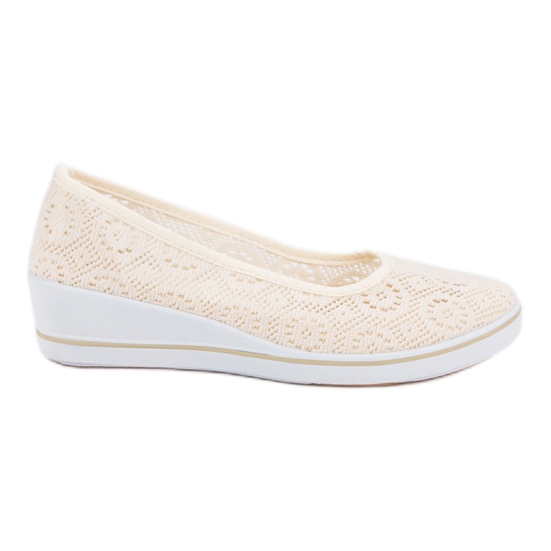 Durchbrochene Keilschuhe braun