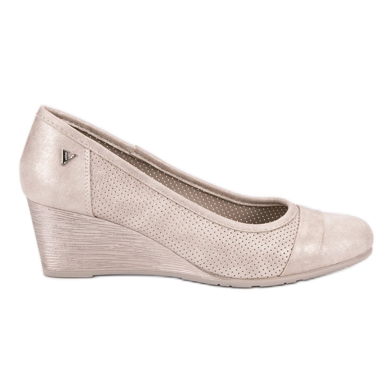 Glitzerpumps am VINCEZA Keil braun