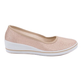 Comer Beige Ballerinas mit Keilabsatz