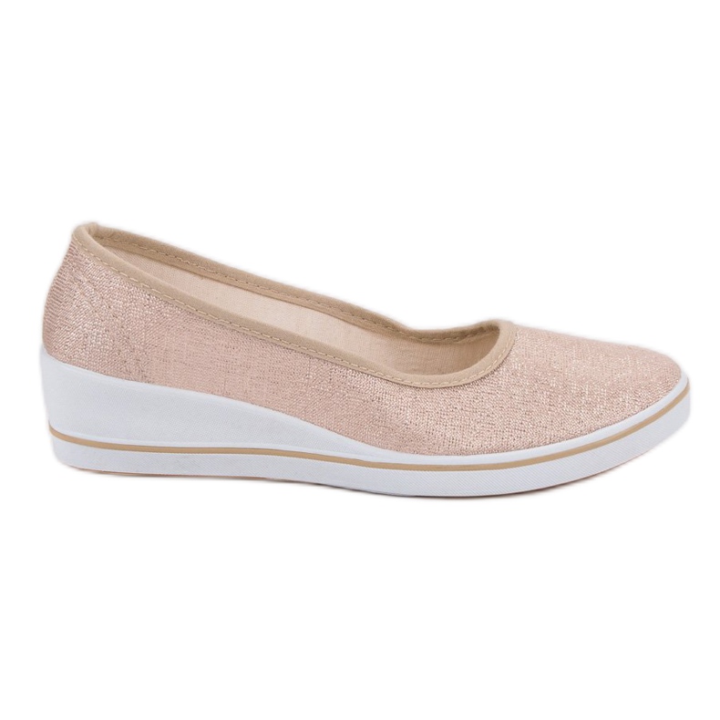 Comer Beige Ballerinas mit Keilabsatz