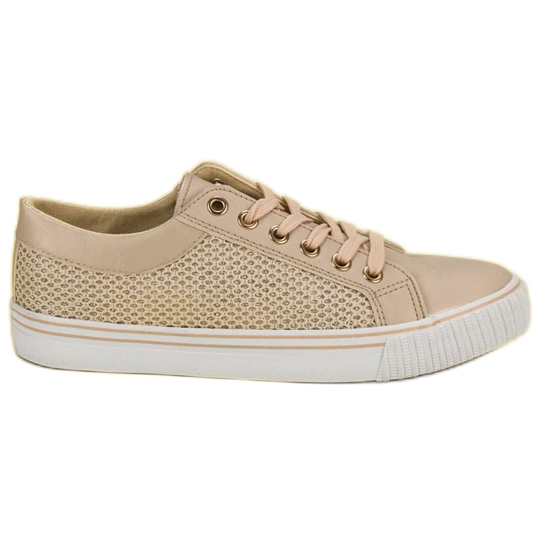 Niedrige Sneakers mit Mesh braun