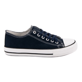 J. Star Klassische marineblaue Turnschuhe lila
