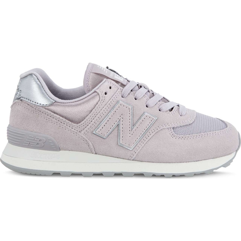 New Balance Wl574lcs Satin Tab Light Cashmere Mit Metallic Silver violett rosa
