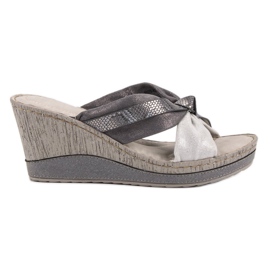 VINCEZA Keilsandalen grau