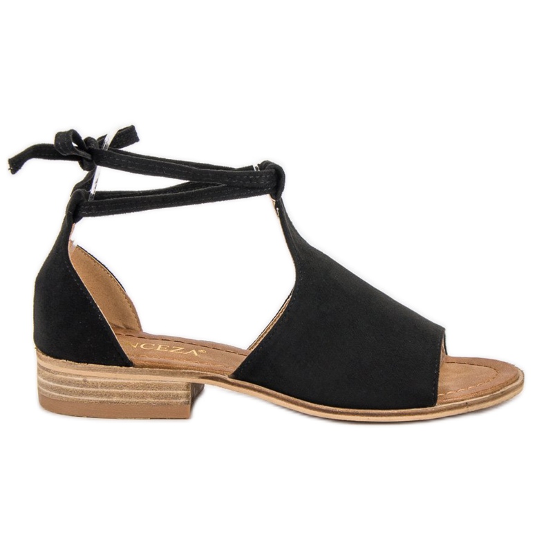 VINCEZA Schwarze Sandalen