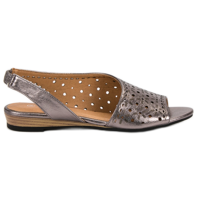 VINCEZA durchbrochene Sandalen grau