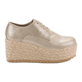 Corina Modische Schnür-Espadrilles gelb