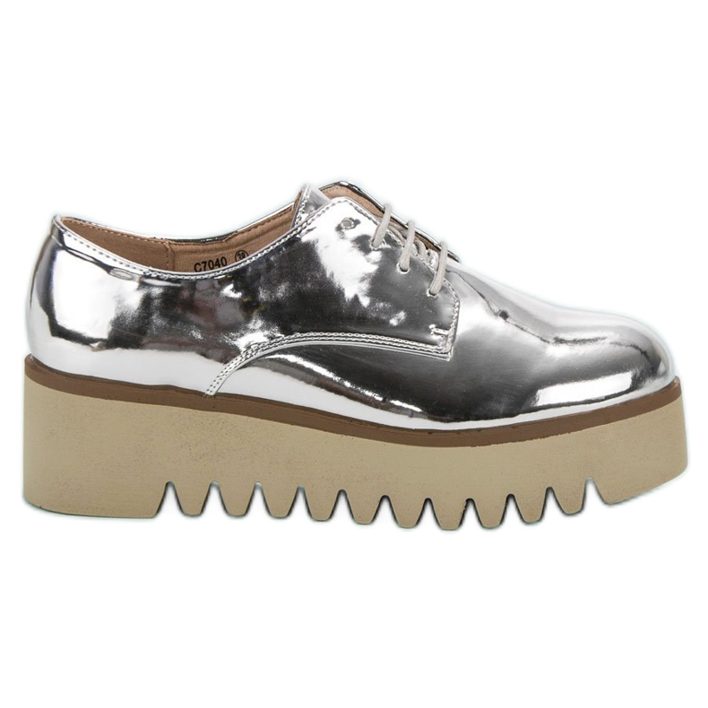 Corina Silberne Schuhe mit Protektor grau