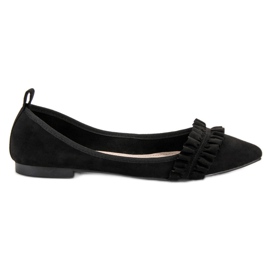 Corina Ballerinas aus Wildleder mit Rüschen schwarz