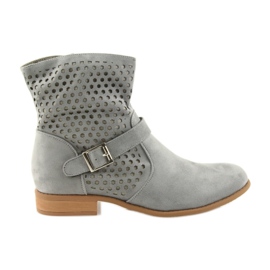 M.Daszyński Graue Wildleder grau SA142 Damen Freizeitstiefel