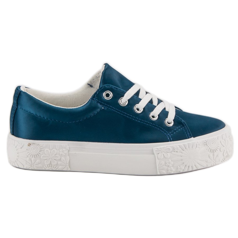 Kylie Satin-Turnschuhe auf der Plattform blau