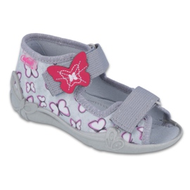 Befado Kinderschuhe 242P090 lila grau rosa