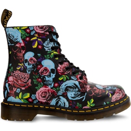 Dr. Martens 1460 Pascal Rose Multi Rose Fantasy-Rückhandkorn schwarz blau mehrfarbig