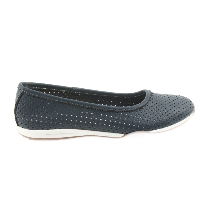 Marineblaue durchbrochene Ballerinas Filippo 089 navy blau
