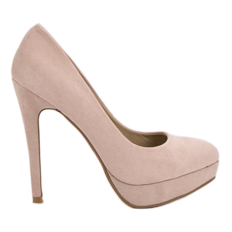 Corina Wildleder-Heels auf der Plattform braun