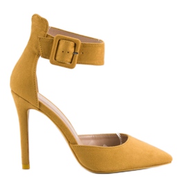 Senf Wildleder Heels gelb