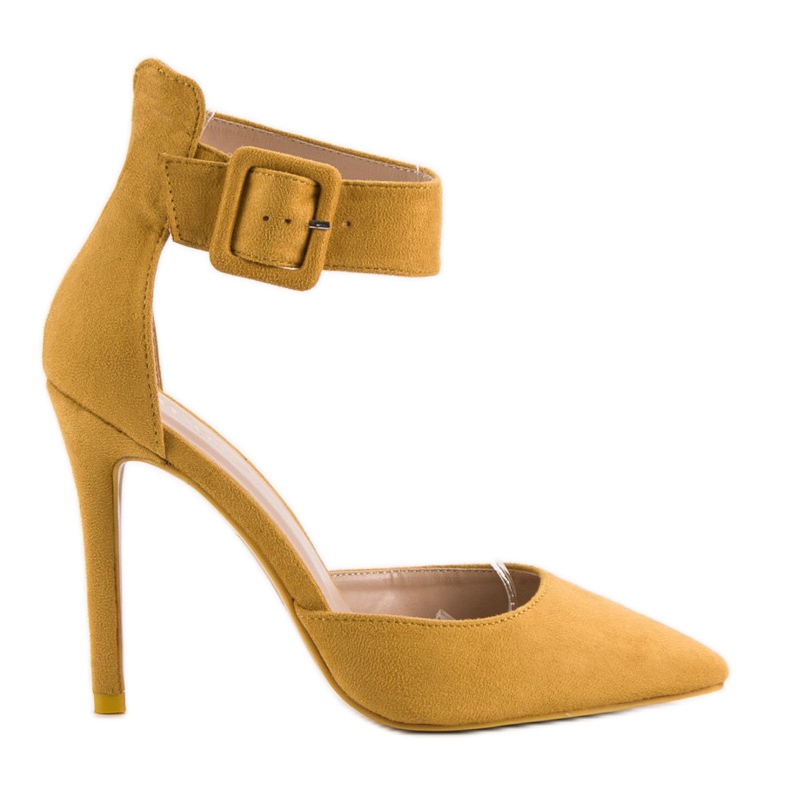 Senf Wildleder Heels gelb