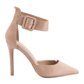 Beige Wildleder-Absätze