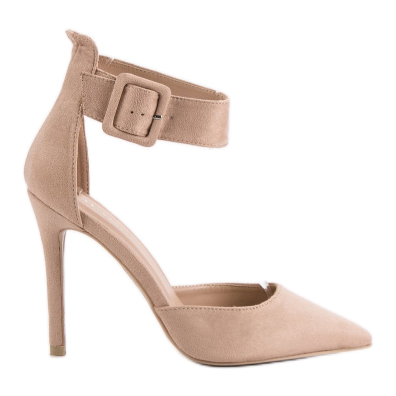 Beige Wildleder-Absätze